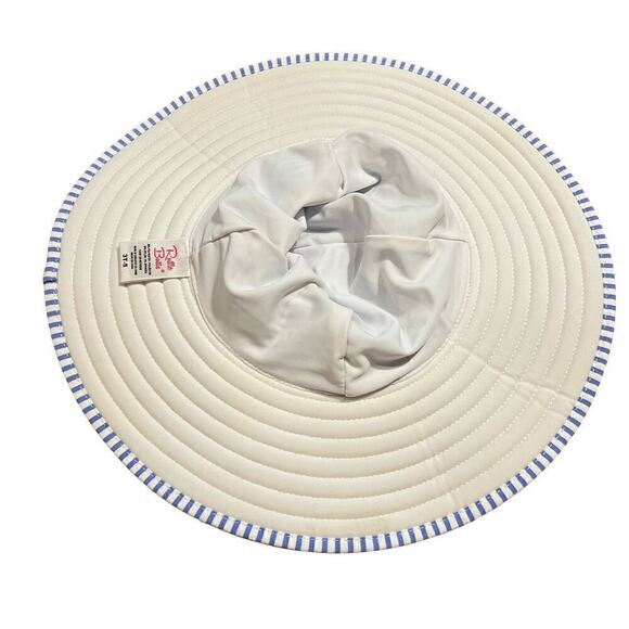 Ruffle Butts Blue and White Seersucker Sun Hat 2t-5t NWOT Stretchy Lightweight - Picture 2 of 3